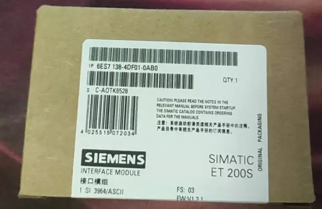 1PC New Siemens 6ES7 138-4DF01-0AB0 Module Expedited Shipping 6ES7138-4DF01-0AB0