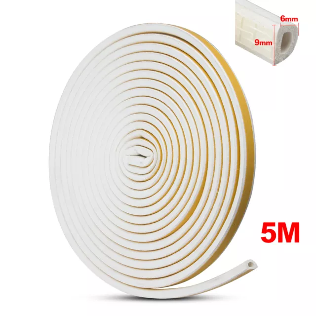 TRIXES 5M White Window Seal Draft Excluding Adhesive Strip D Shaped NEW Seal 2