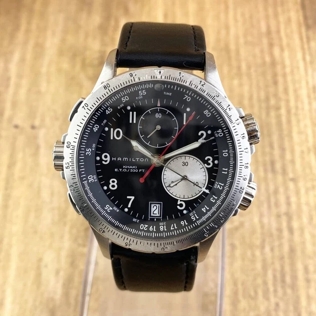 Montre Hamilton Khaki Quartz ETO 330 FT Pour Homme - Cadran Bleu, Etanche 100m, Acier Inox