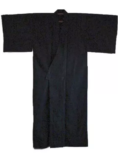 Japanese Yukata Kimono Sash Belt Robe Black Men 61" L Cotton Made in Japan
