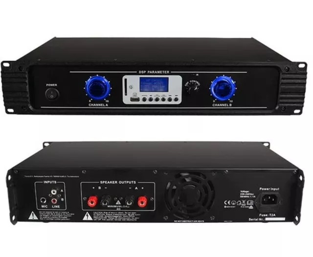 Amplificador Bluetooth Digital Dj Home Estante 19" 400W Mando + Dsp Control