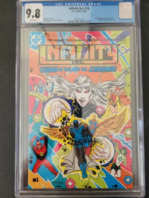 INFINITY INC. #14 CGC 9.8 GRADED 1985 DC COMICS 1ST TODD McFARLANE COVER ART!