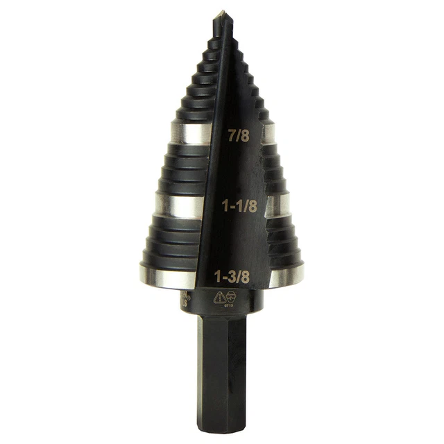 Klein Tools KTSB15 7/8 in. to 1-3/8 in. #15 Double Fluted Step Drill Bit 3
