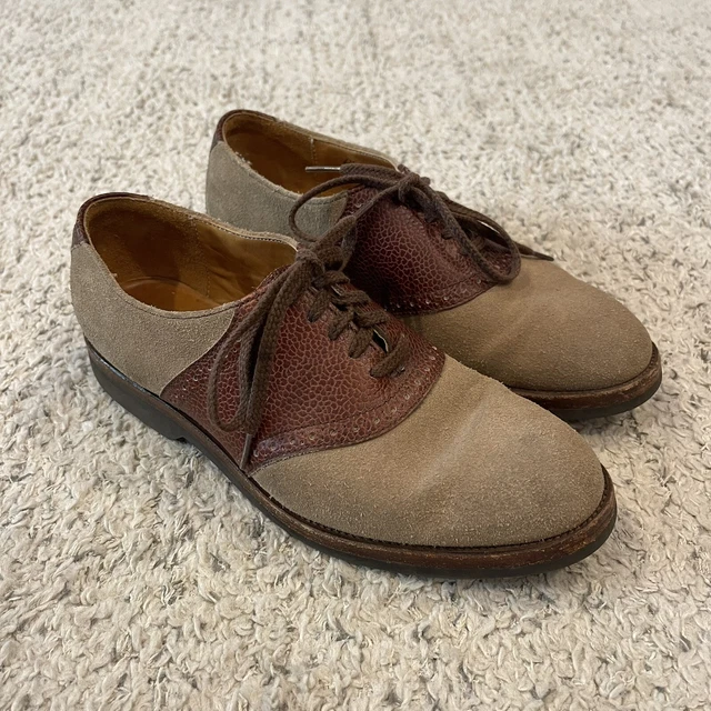 Vintage Cole Haan Men's Saddle Oxford Dress Shoes Size 6.5  Leather Suede Brown