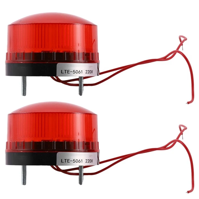 2X AC 220V Industrial LED  Stroboskop Licht Unfall Warnung Lampe Rot LTE-506W5H7