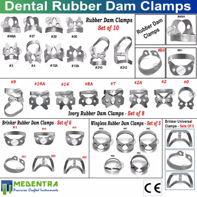 Molaires Endo Caoutchouc Digue Wingless Ivoire Pince Dentiste Tissue Réparatrice