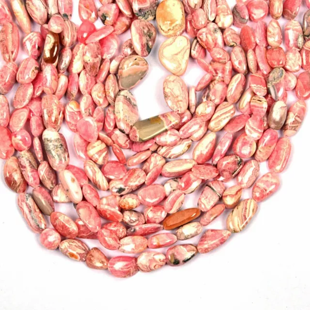 Rhodochrosite Gemstone Beads 13 Inch Strand 12x15-18x21 MM Smooth Tumble Shape