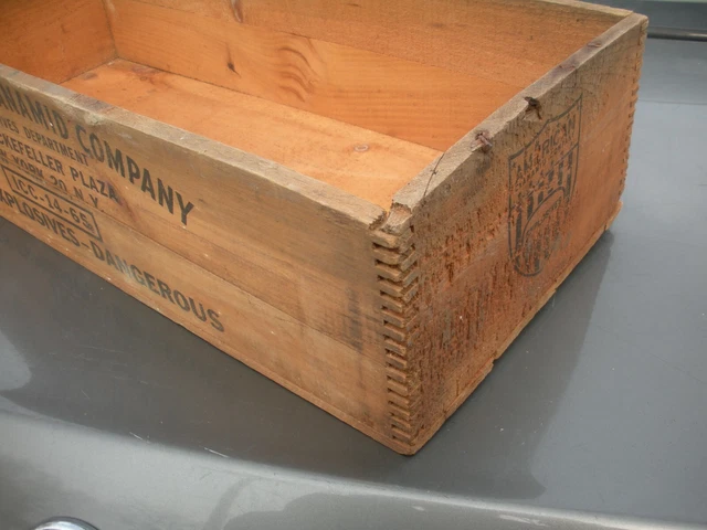 Vtg American Cyanamid Company Wood Explosives Shipping Crate 30 Rock Plaza NY 10