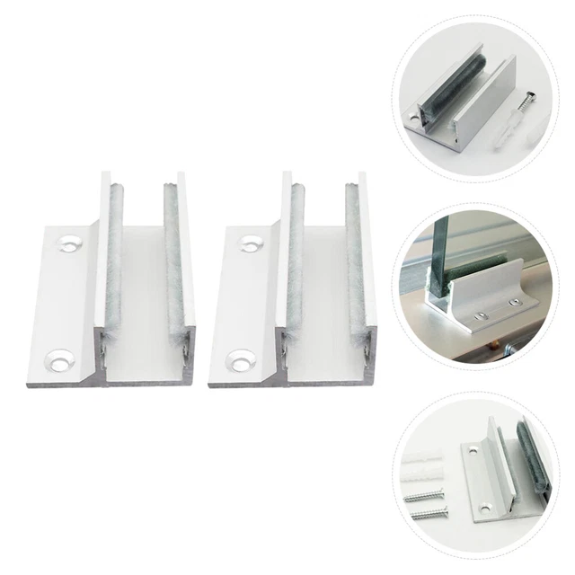 2 Pcs Glass Door Floor Guide Sliding Door Track Strut