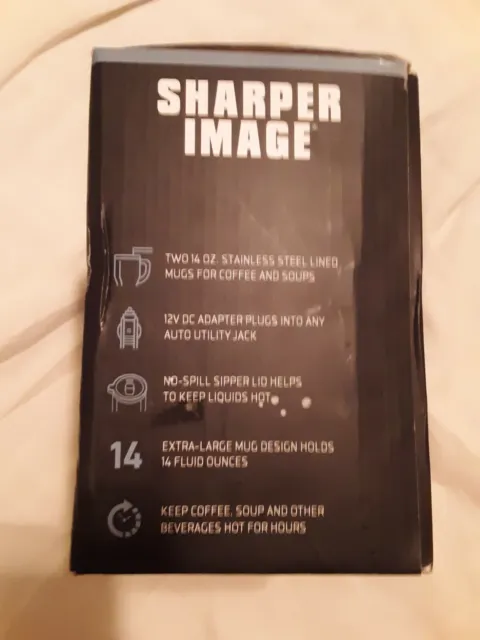 Sharper Image 2 Pack Stainless Steel Heated Travel Mug Set 2