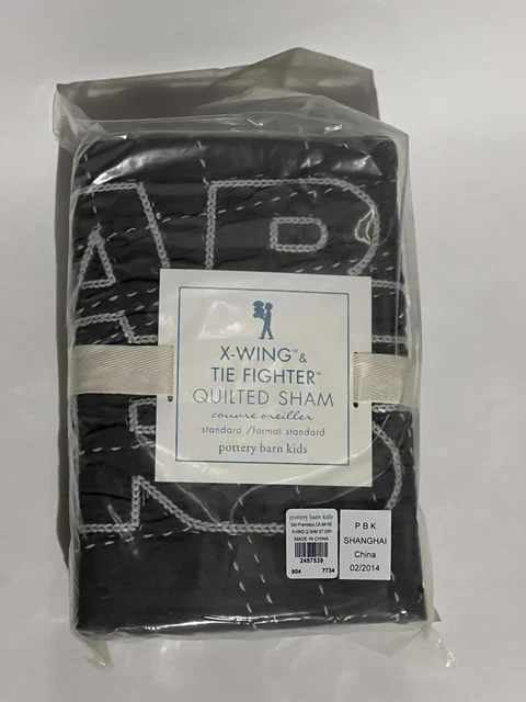 Almohada estándar STAR WARS Pottery Barn Kids azul falso gris beige acolchada