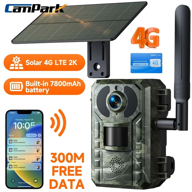 DEATTI Solare Fotocamera Da Caccia 4G LTE Con App E Scheda SD 64G Fototrappola Con Sim Velocità - Foto 7