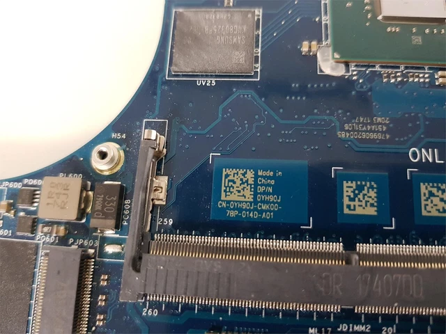 DELL XPS 15 9560 Laptop Motherboard With i7-7700HQ 2.80GHz CPU 0YH90J ...