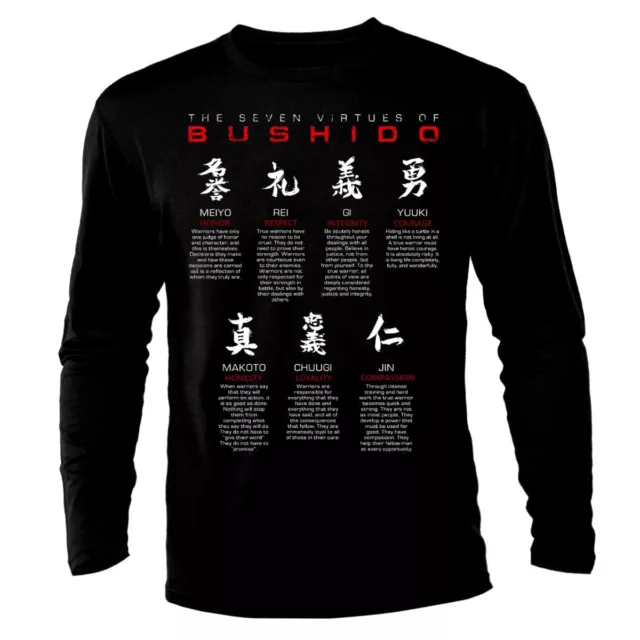 Bushido Code Samurai Mask Sword Japanese Ronin Katana Long Sleeve T-Shirt