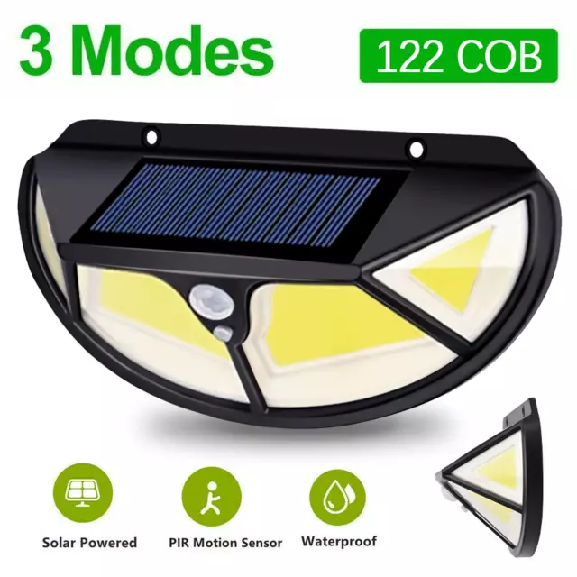 LED Solarleuchte mit Bewegungsmelder Außen Gartenfluter Sensor Strahler Lampe DE