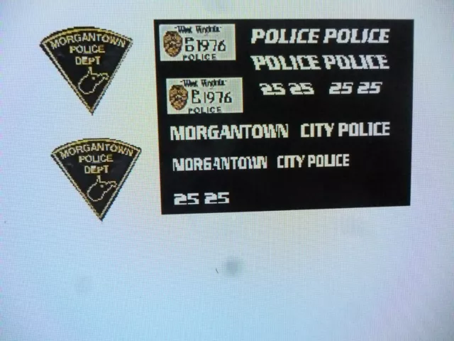 Morgantown West Virginia  Police  Patrol Car Decals 1:24