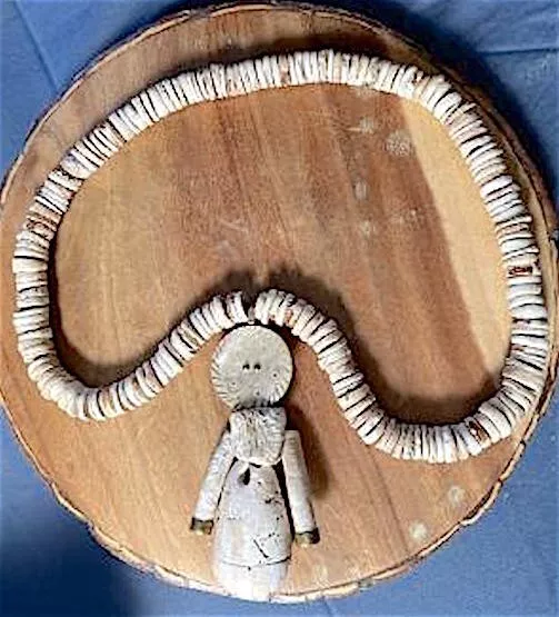 MAGNIFICENT Ca. 1000 CE ANASAZI ASTRAL SHELL GODDESS/BEADS AND SILVER MASTERWORK
