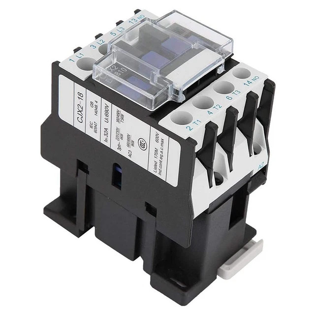 660V AC Contacteur Accessoires CJX2-1810 din Rail Industriel Phase 3-Pole 32 Amp