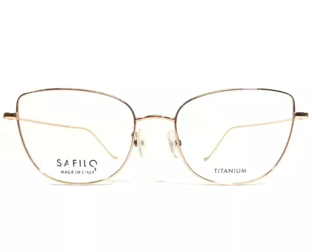 Safilo Eyeglasses Frames LINEA/T QWU Blue Pink Rose Gold Cat Eye 53-18-140 2
