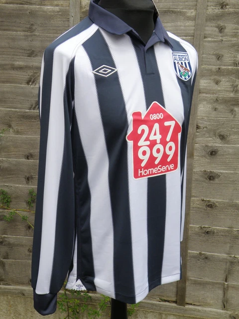 New Bnwt West Brom Bromwich Albion Wba Fc L/S Home Umbro Shirt 2010-11 Medium M