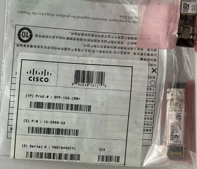 Nuovo Cisco SFP-10G-LRM Originale Autentico Non Cinese Contraffazioni! 1-Year
