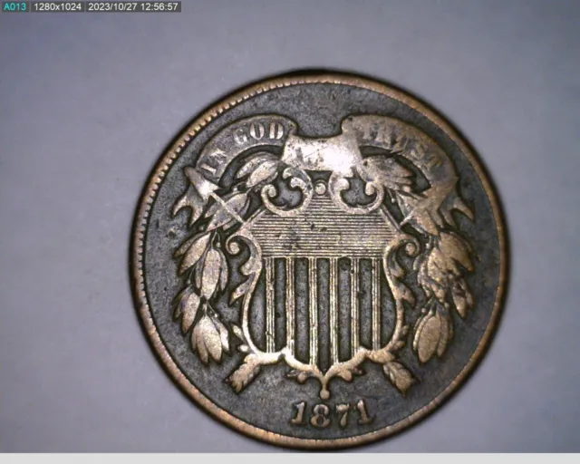 1871 2 cent piece (7-429 11m3)
