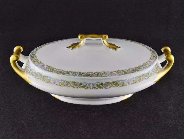 M Redon Limoges Oval Covered Vegetable Bowl & Lid