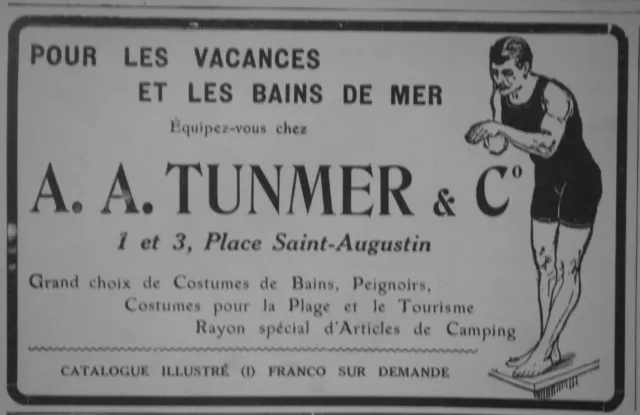 Publicité De Presse 1913 Costumes De Bains A.a.tunmer Vacances - Advertising