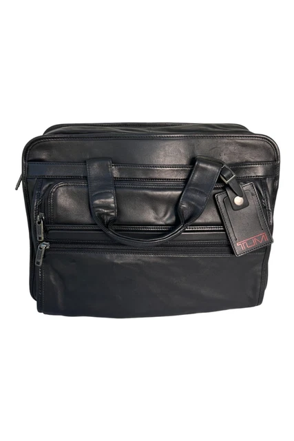 Tumi Full Leather Briefcase/Travel Bag in Black Size L