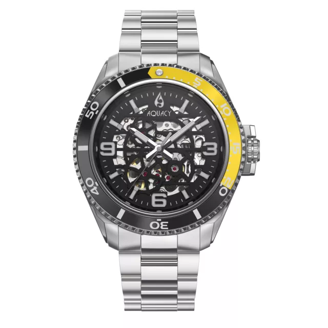 Aquacy Hei Matau Skeleton Miyota Movement Men's Automatic Watch 200M Yellow