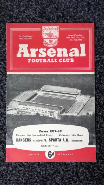 Rangers v Sparta A.C. (European Cup Quarter-final replay at Arsenal) 1959-60