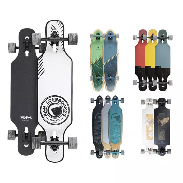 RAM Longboard Skateboard Cruiser Drop Through Komplett Board Ahornholz