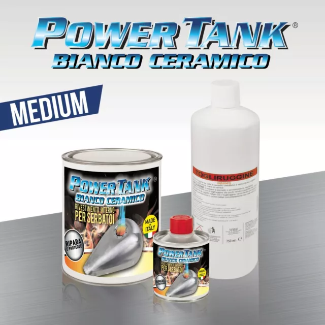 Power Tank Bianco Trattamento  Bonifica Serbatoio Kit Medio Originale Lux Metal