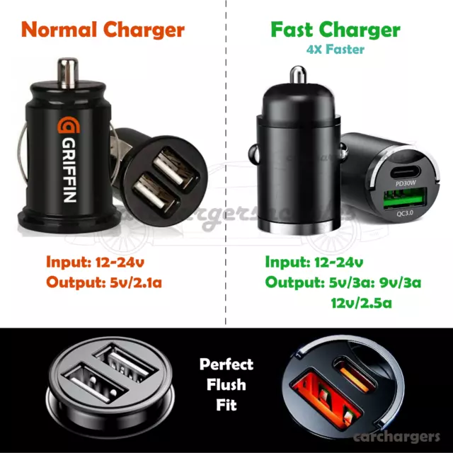 OFFICIAL GRIFFIN USB In Car DUAL Charger Cigarette Lighter Adapter All Phones