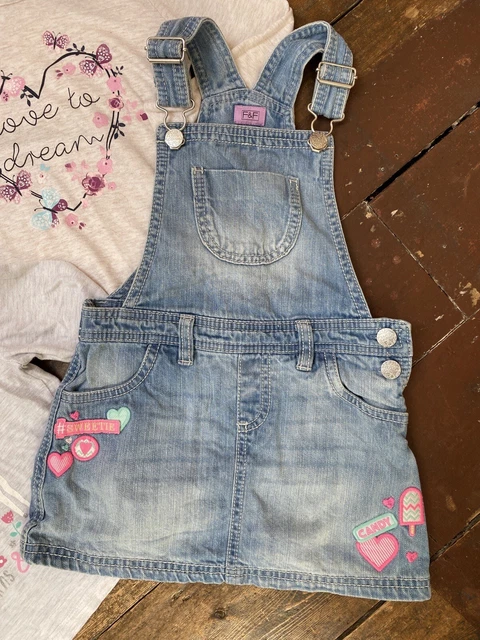 Girls bundle age 3-4 years Gap F&F denim skirts dungarees dress long sleeve tops 2