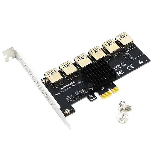 Graphics PCI-E 1X to 16X Adapter Board Extension PCIE 1 to 6 USB3.0 Adapter Card