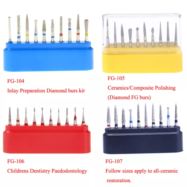 AZDENT Dental Diamond Burs FG Drill Polishing Clinic For High Speed Handpiece