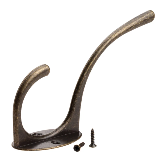 Antique Brass Door Wall Mount Hanger Retro Bathroom Coat Hat Towel Hooks Holders