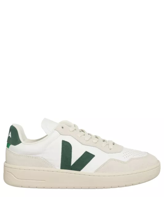 Veja basket homme v-90 VD2003384B cuir logo White - Green Bianco tennis