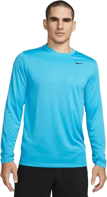 NIKE Legend Dri-Fit Training Top Long Sleeve Mens M Blue Shirt NEW