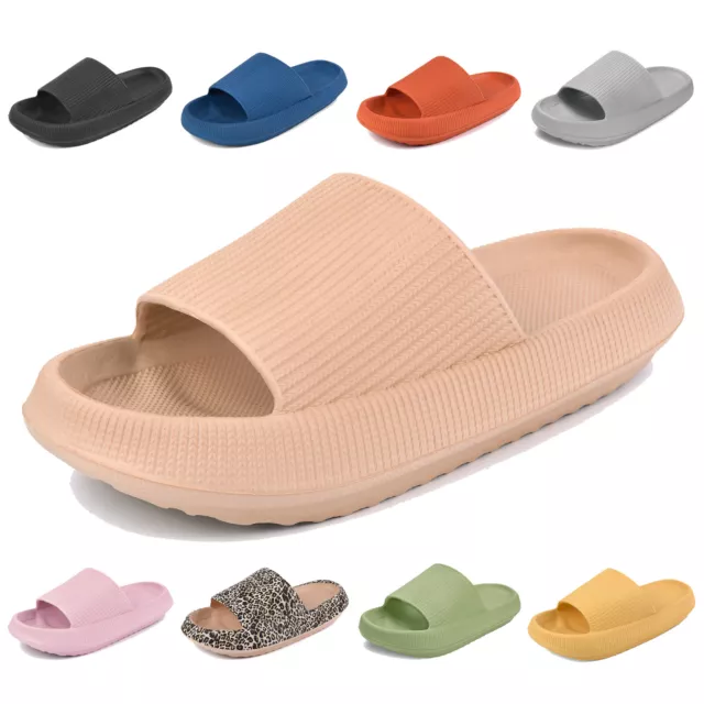 Cozy Pillow Slides Sandals for Women Men Soft Slippers Anti-Slip Home Shoes