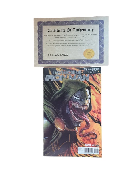 Invincible Iron Man 11 2017 Venomized Signed By Adi Granov w/ COA NM- OR BETTER