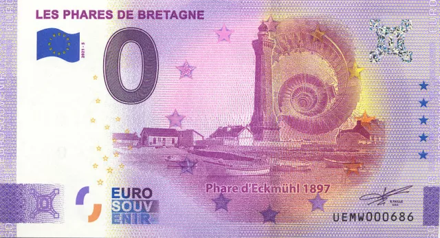 29 PENMARC'H Phare d'Eckmühl, N° de la 7ème liasse, 2021, Billet Euro Souvenir