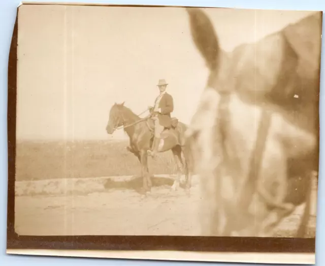 Maroc, Souk El Arba, Homme à cheval, Vintage silver print, mars 1914 Tirage vint