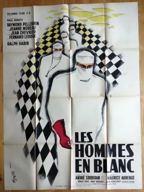 HOMMES EN BLANC affiche cinema originale 160x120 '55 jeanne moreau