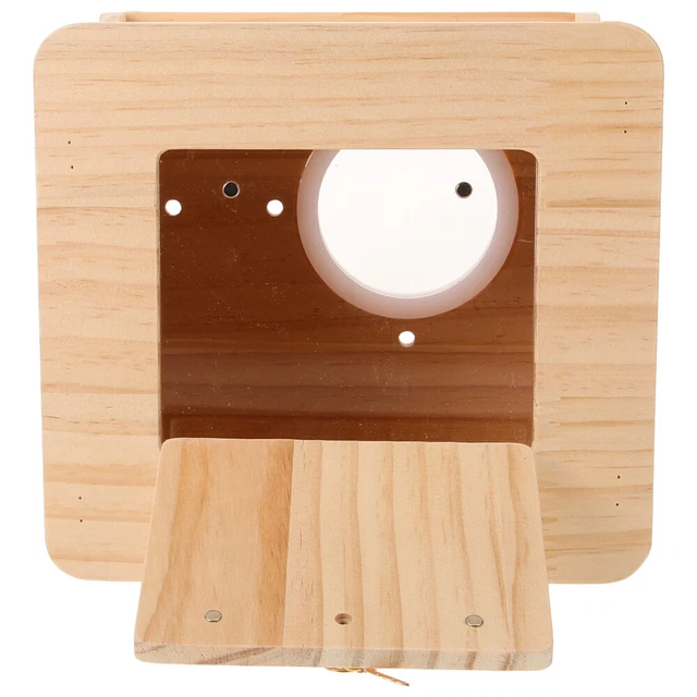 Casetta Per Uccelli In Legno Con Fronte Trasparente - Per Canarini, Fringuelli E Pappagallini