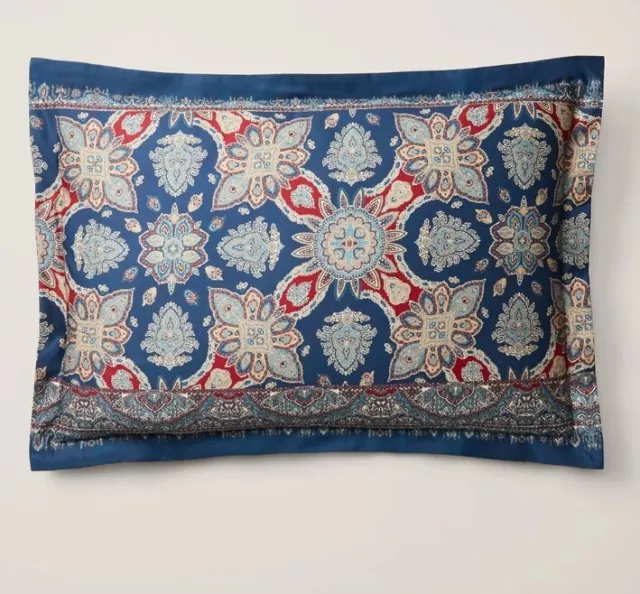 NWT Ralph Lauren Home "ARCHER FOULARD" Navy Mu King Pillow Sham SRP $145