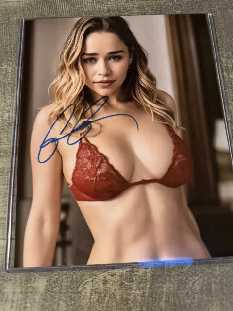 Emilia Clarke signed autographed 8x10 photo super sexy GAME OF THRONES Dual COAs