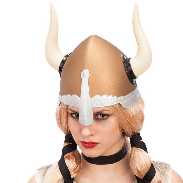 Casque Viking à Grandes Cornes – En Plastique, Réglable, Pour Homme Et Femme – Costume Médiéval Cosplay