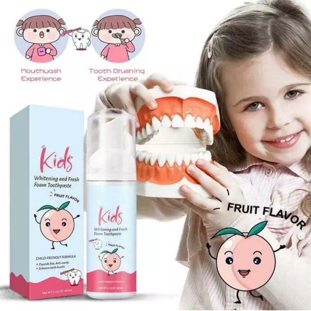 Kid Toothpaste ~ Whitening and fresh foam Childrens 60ml + Fluoride Kids